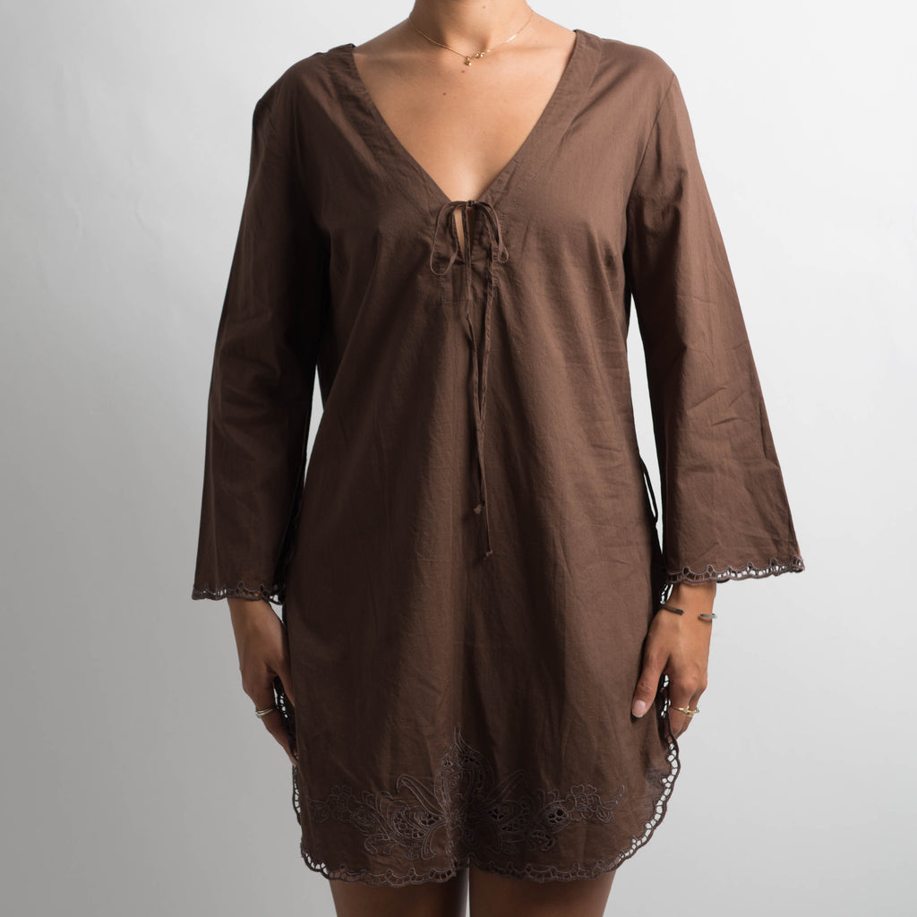 BROWN COTTON KAFTAN
