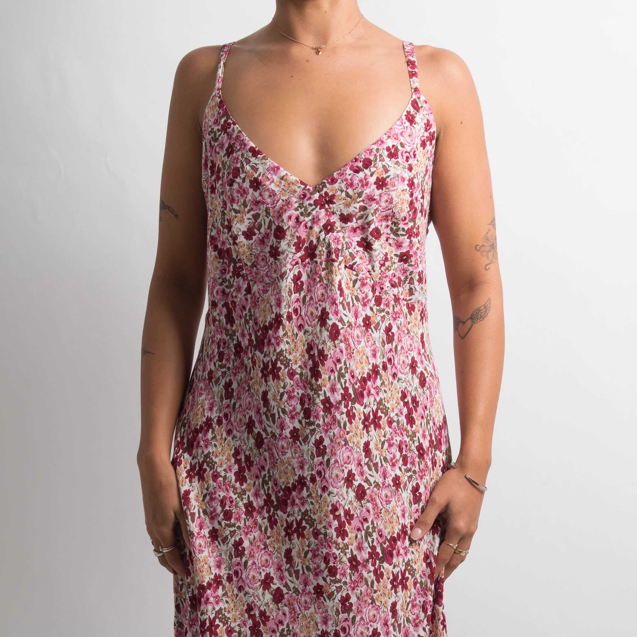 PINK FLORAL MIDI DRESS
