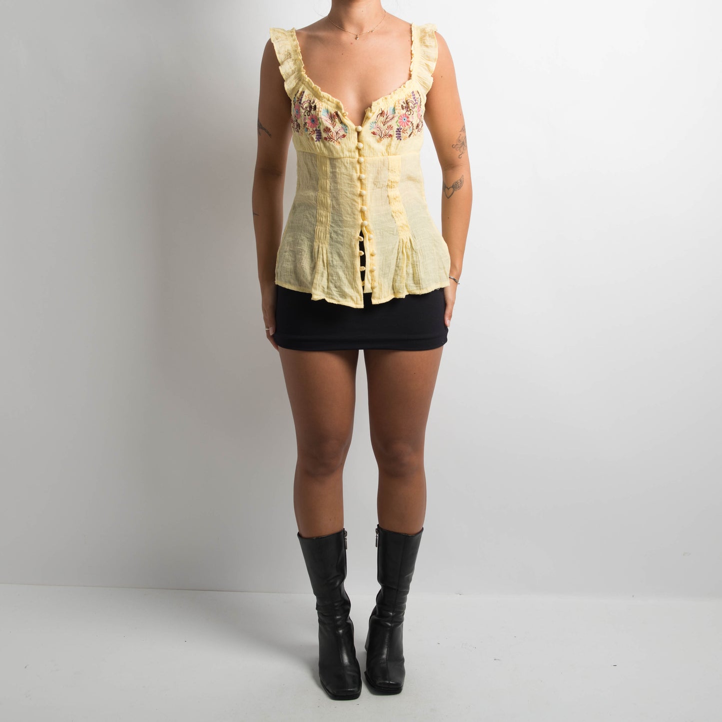 YELLOW FLORAL TOP
