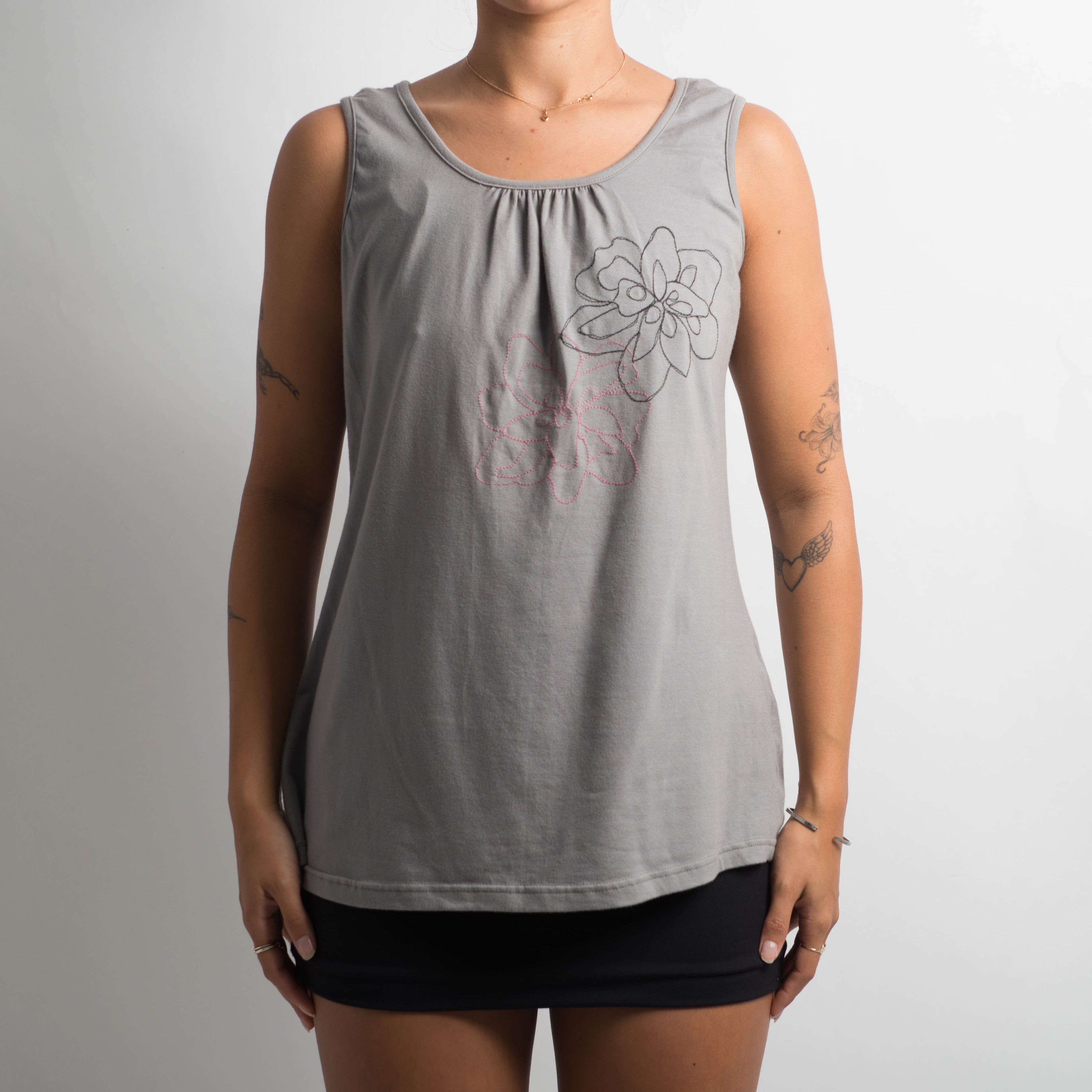 GREY SLEEVELESS TOP