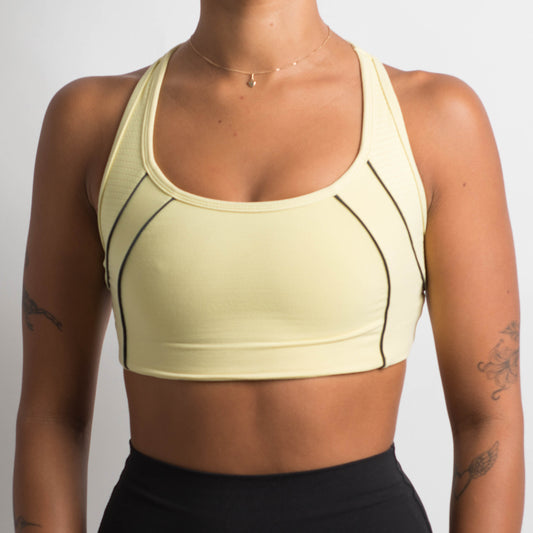 PALE YELLOW SPORTS BRA