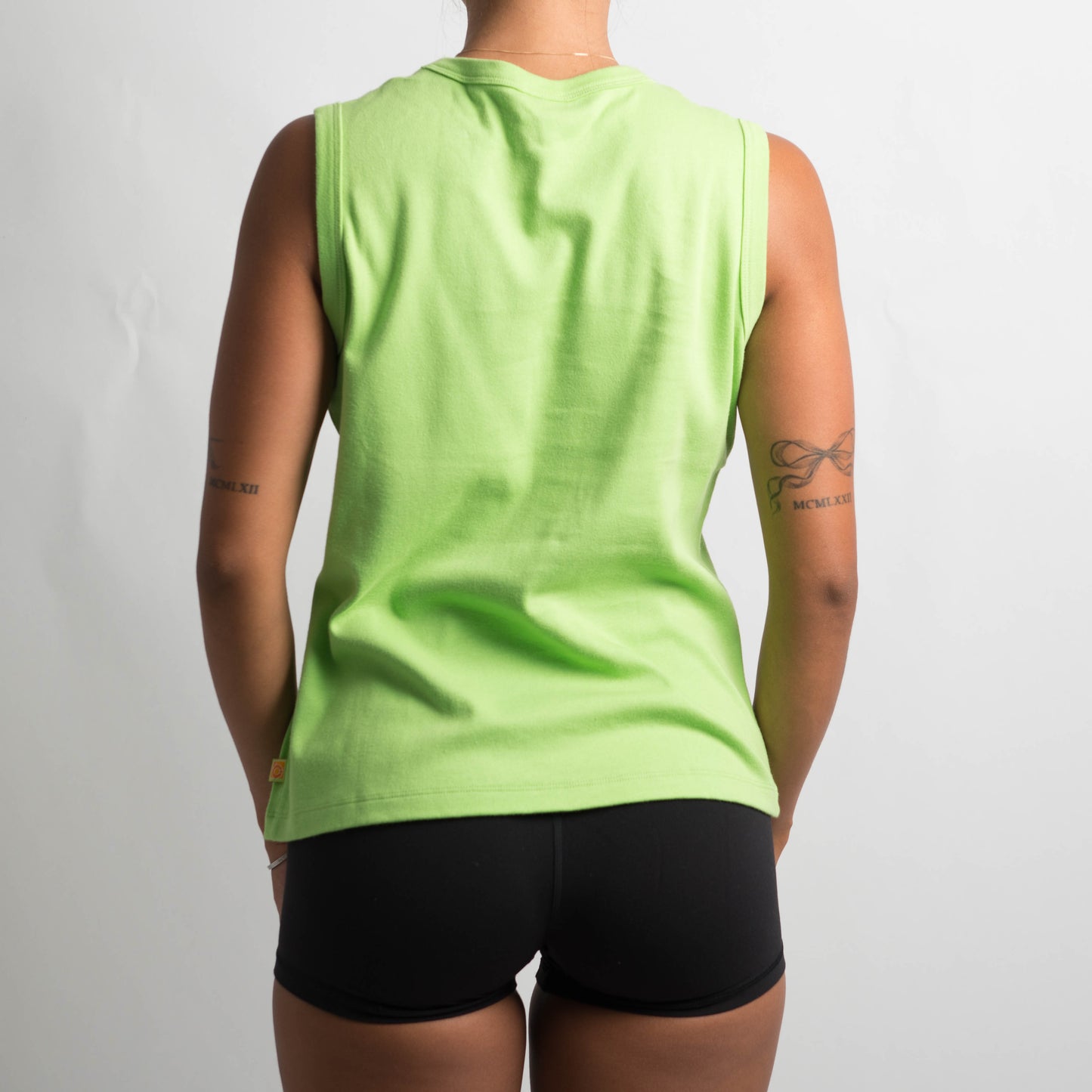 GREEN SLEEVELESS TANK TOP