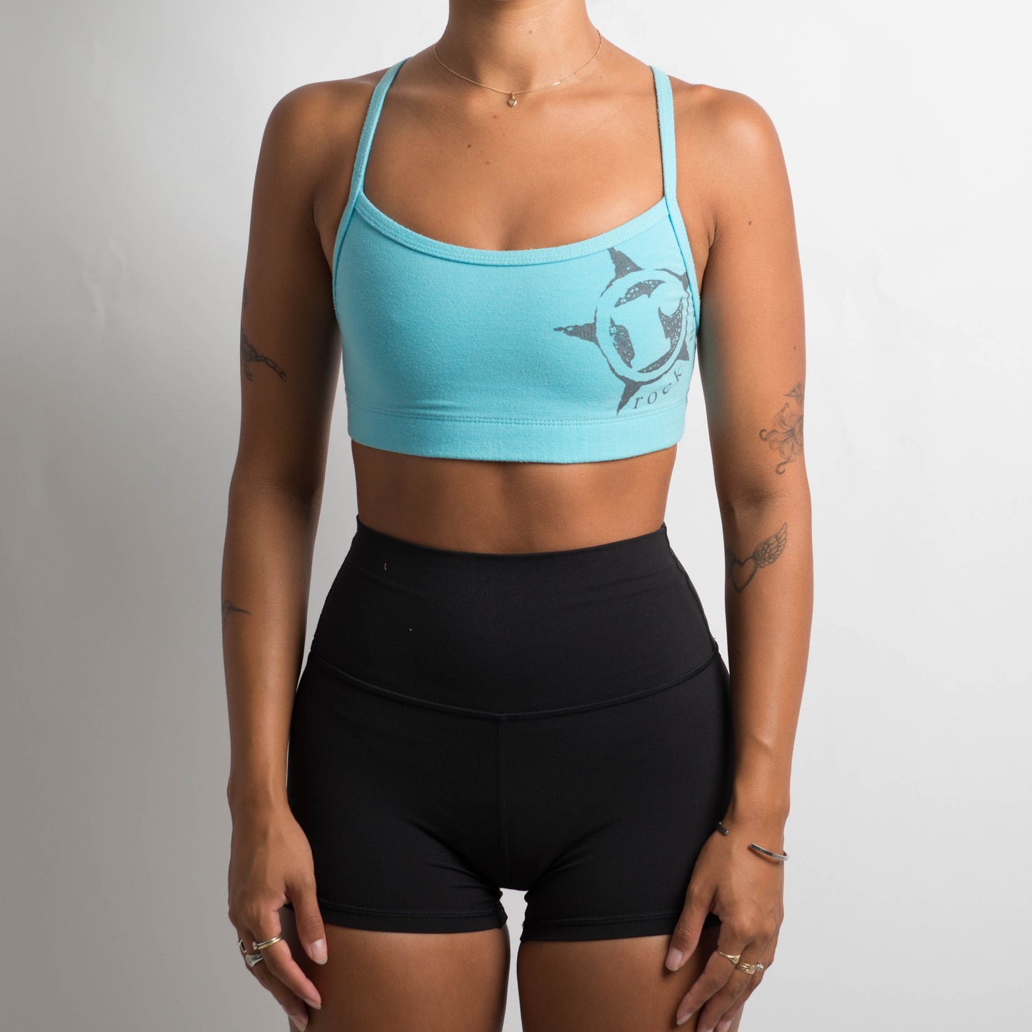 BLUE GRAPHIC SPORTS BRA