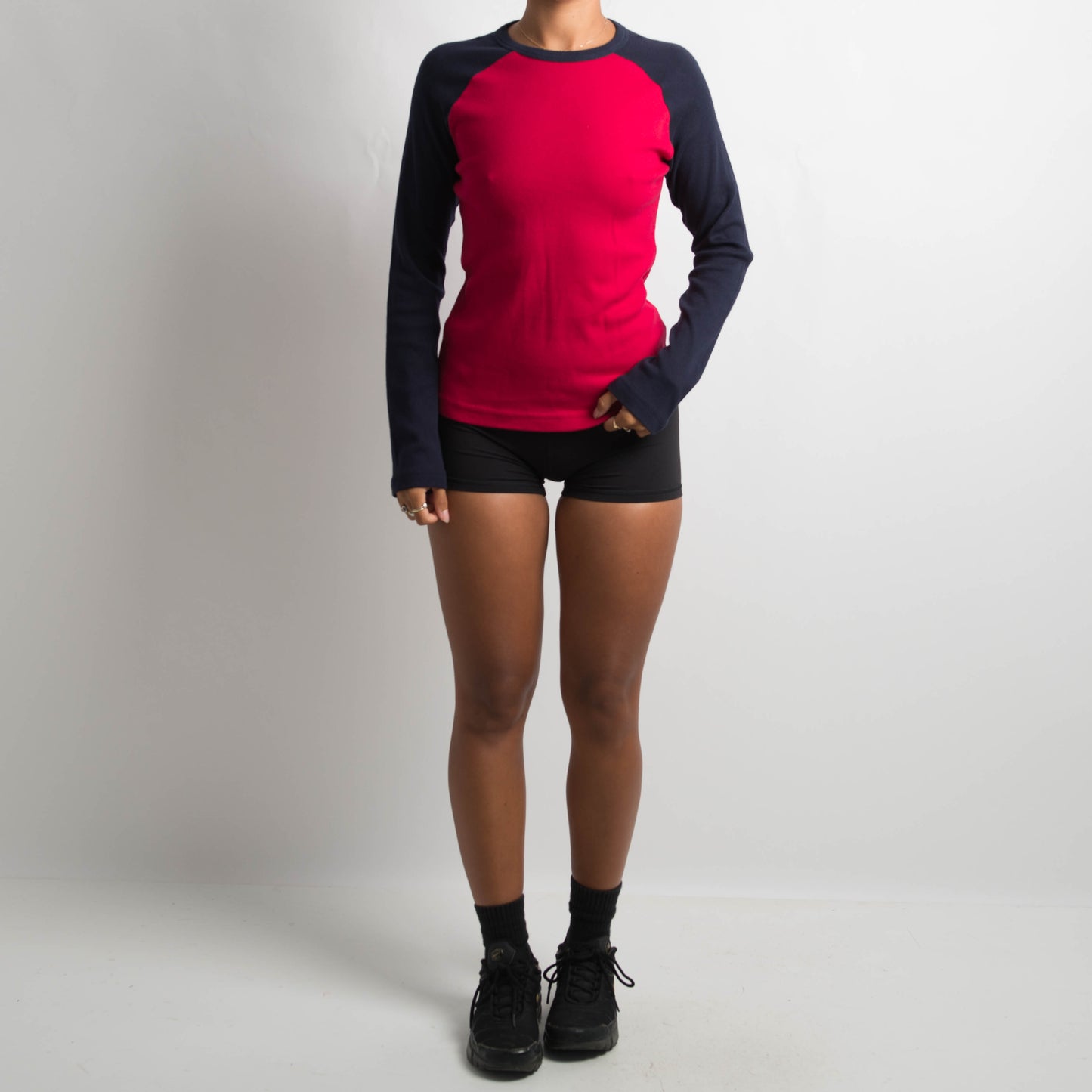 RED RAGLAN LONG SLEEVE