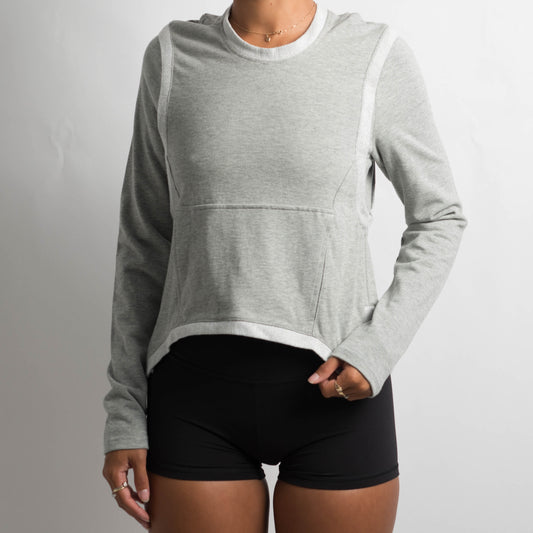 GREY HOODED LONG SLEEVE