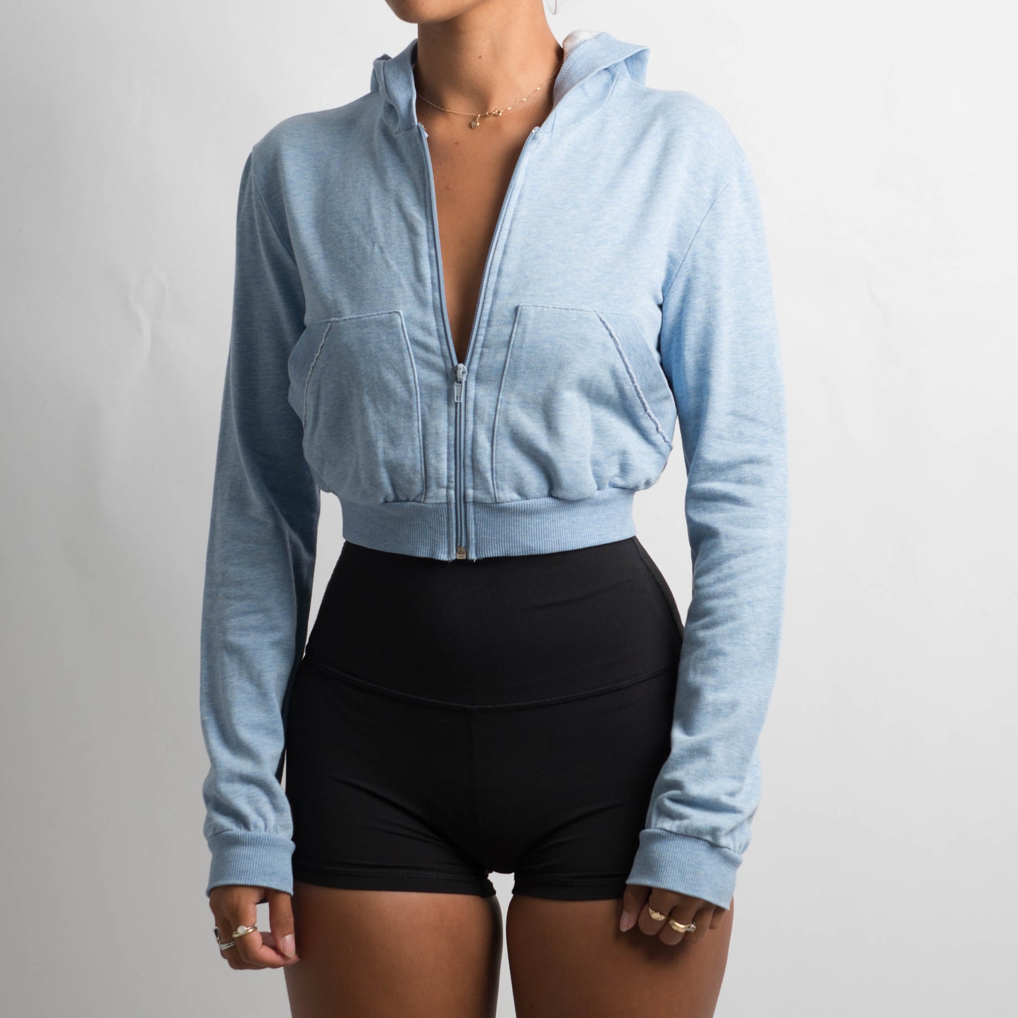 BLUE CROP HOOD JACKET