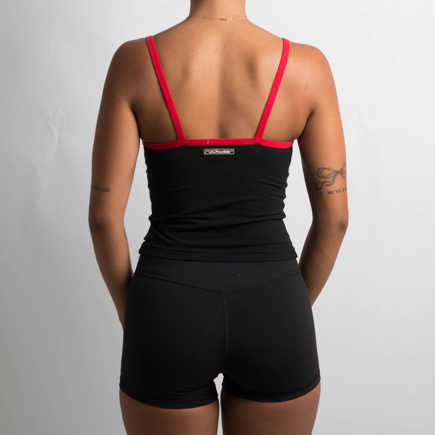 RED TRIM ACTIVEWEAR TOP