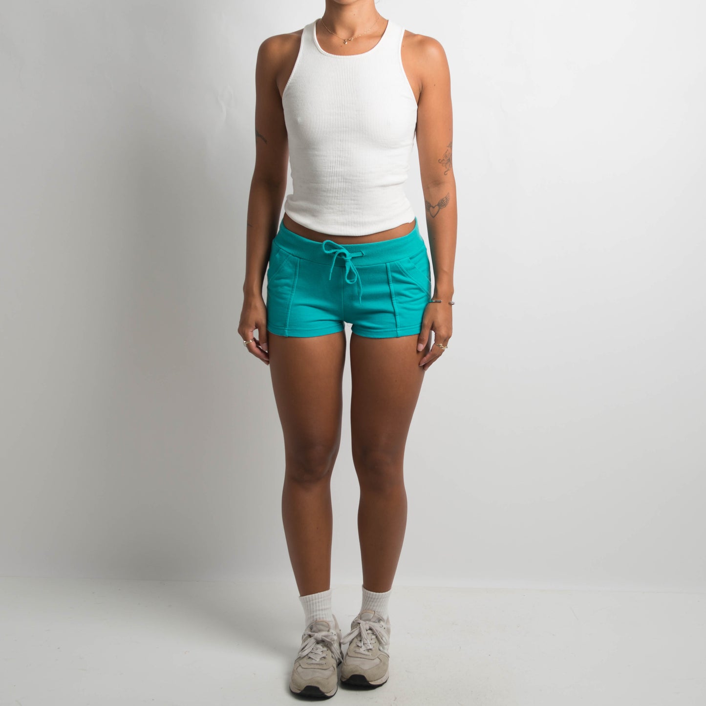 TURQUOISE MINI SHORTS