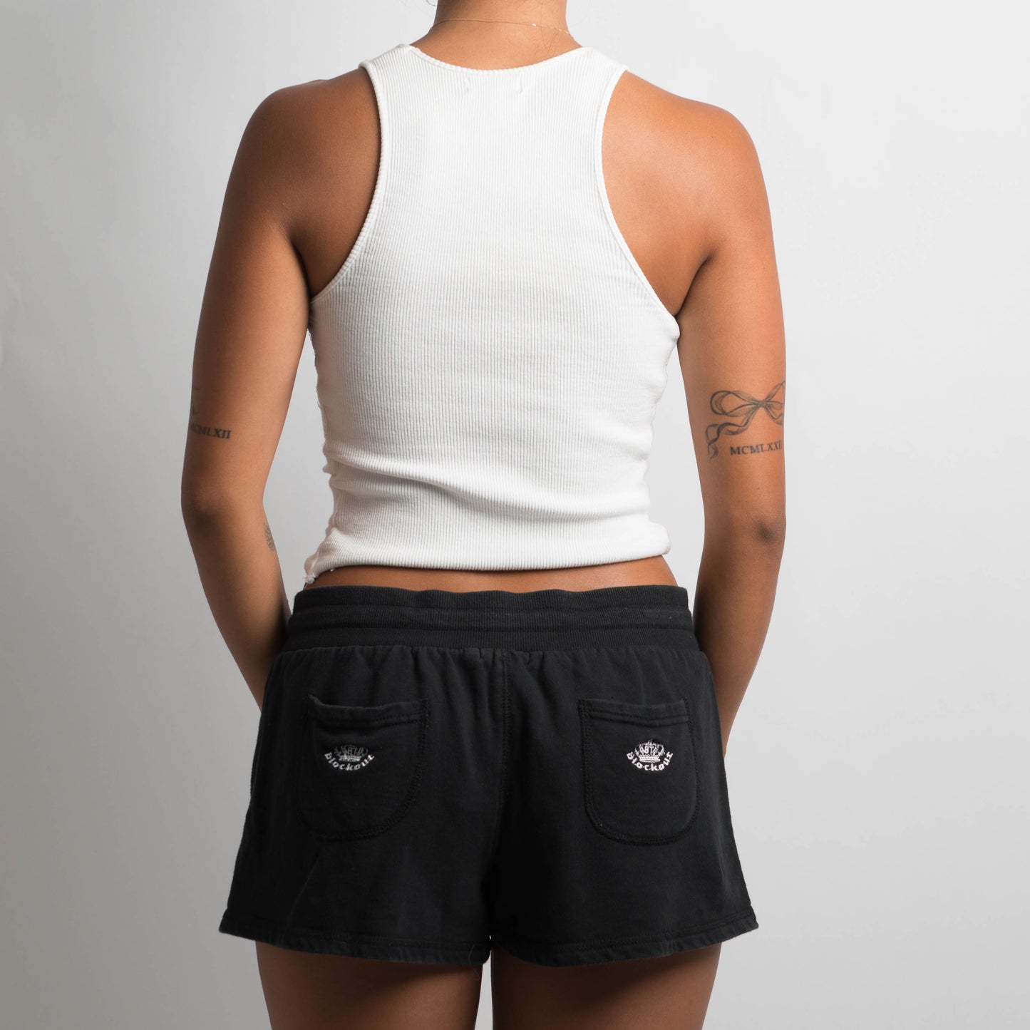 BLACK SWEAT SHORTS