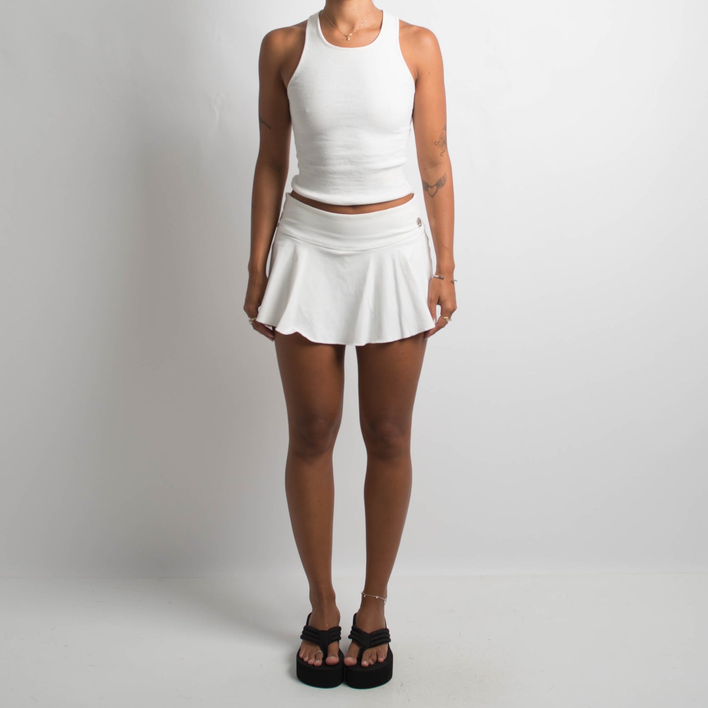 WHITE TENNIS SKORT