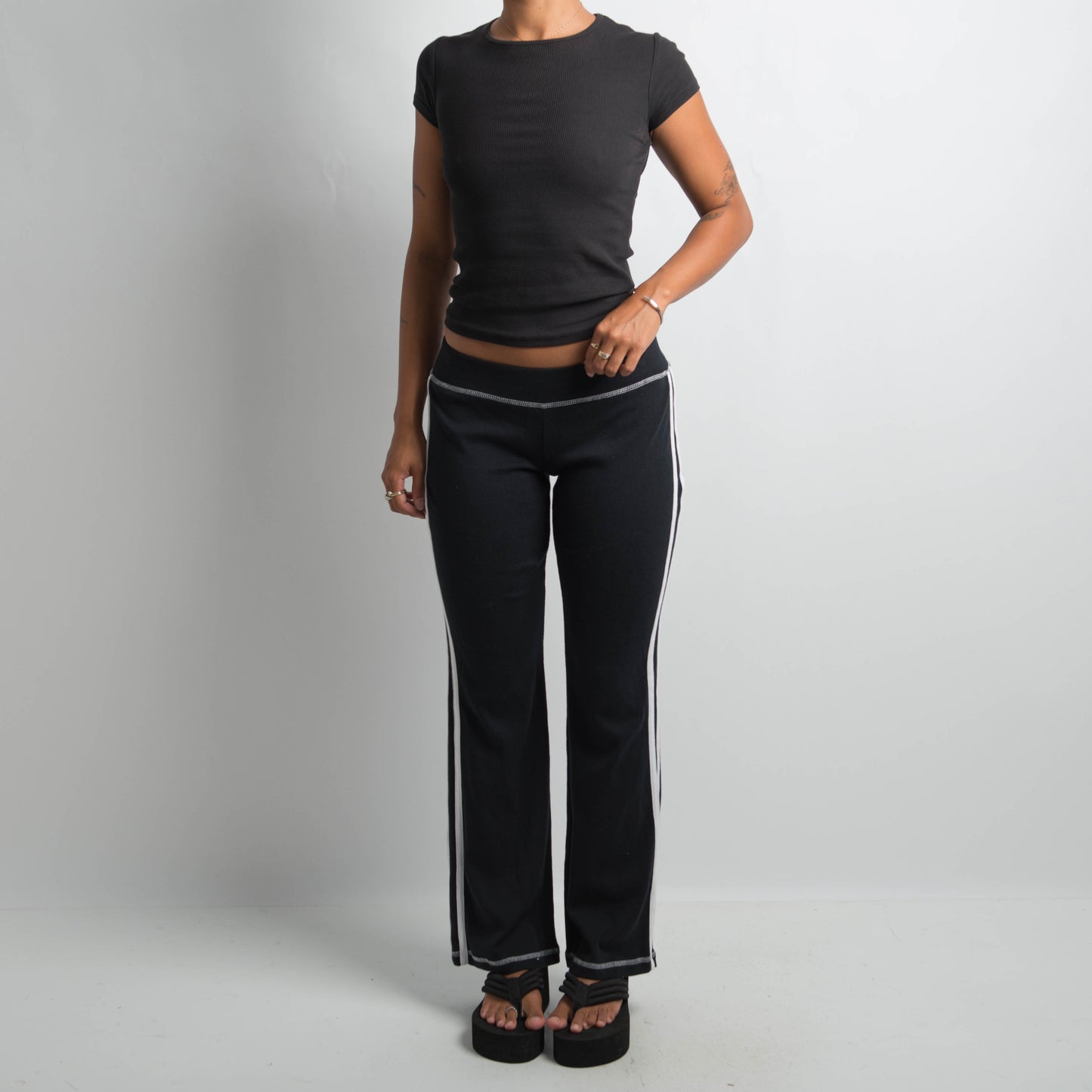 BLACK BOOTCUT LOUNGE PANTS