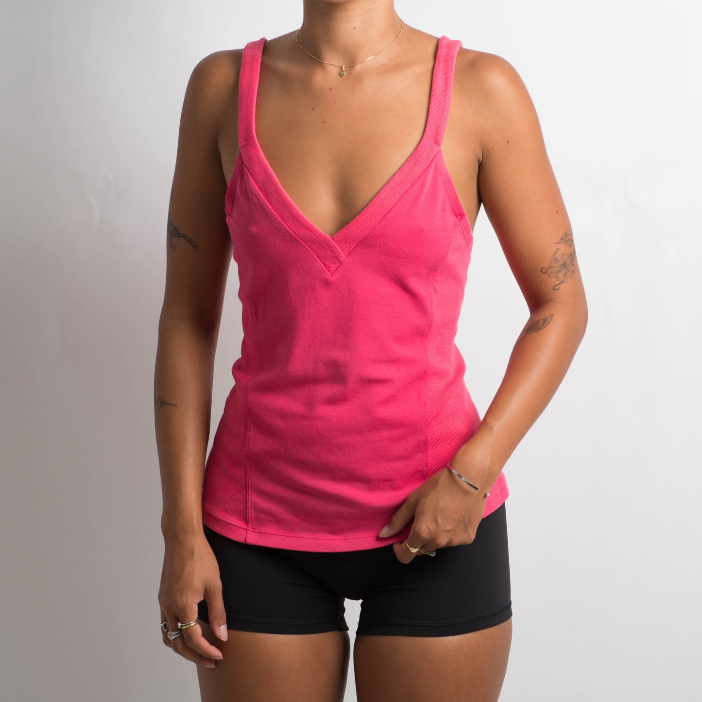 PINK BUTTON ACTIVEWEAR TANK TOP