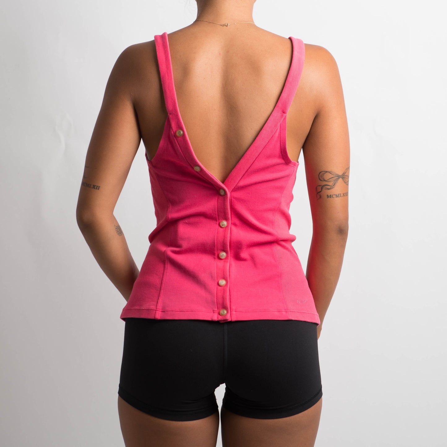 PINK BUTTON ACTIVEWEAR TANK TOP