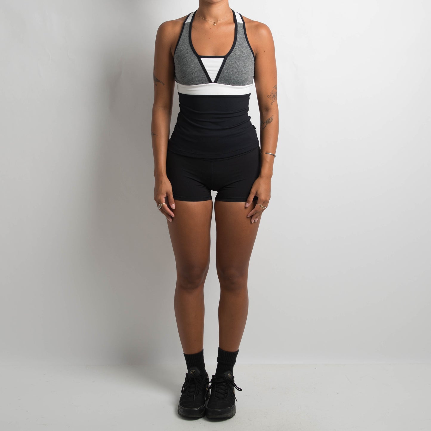 GREY COLOURBLOCK TANK TOP