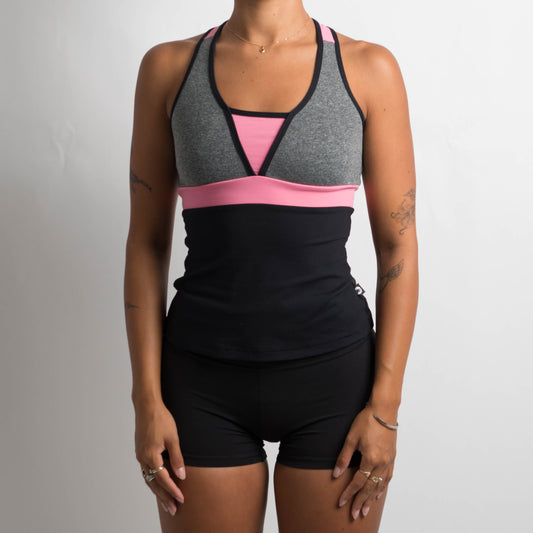 PINK COLOURBLOCK TANK TOP