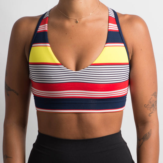 STRIPED SPORTS BRA