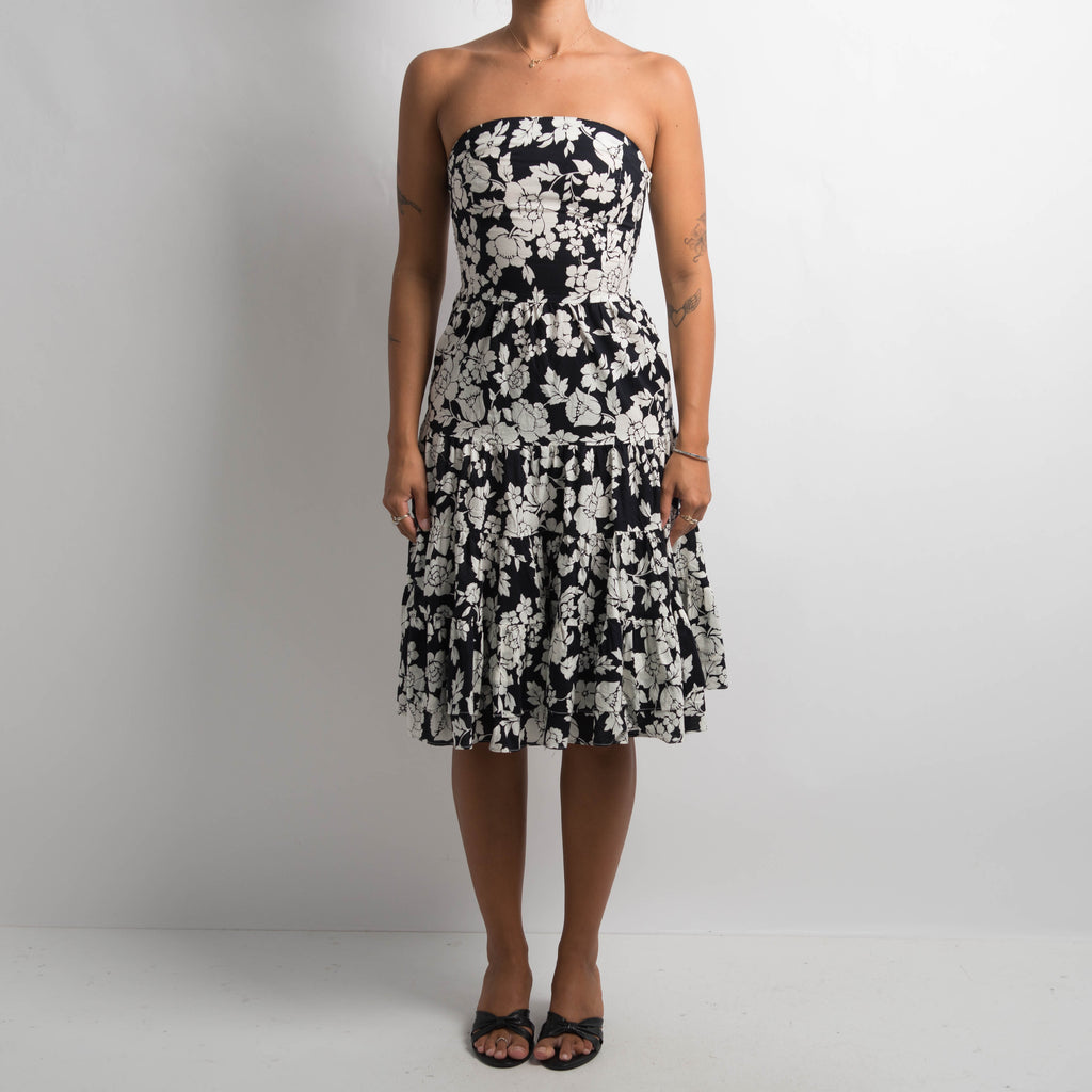STRAPLESS FLORAL DRESS