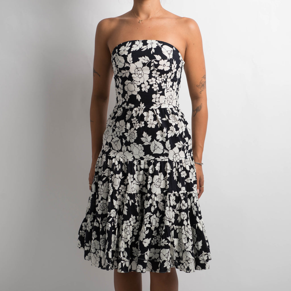 STRAPLESS FLORAL DRESS