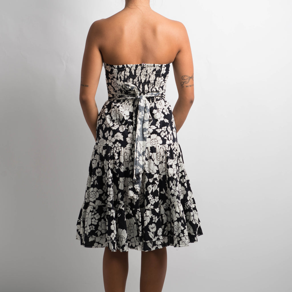 STRAPLESS FLORAL DRESS