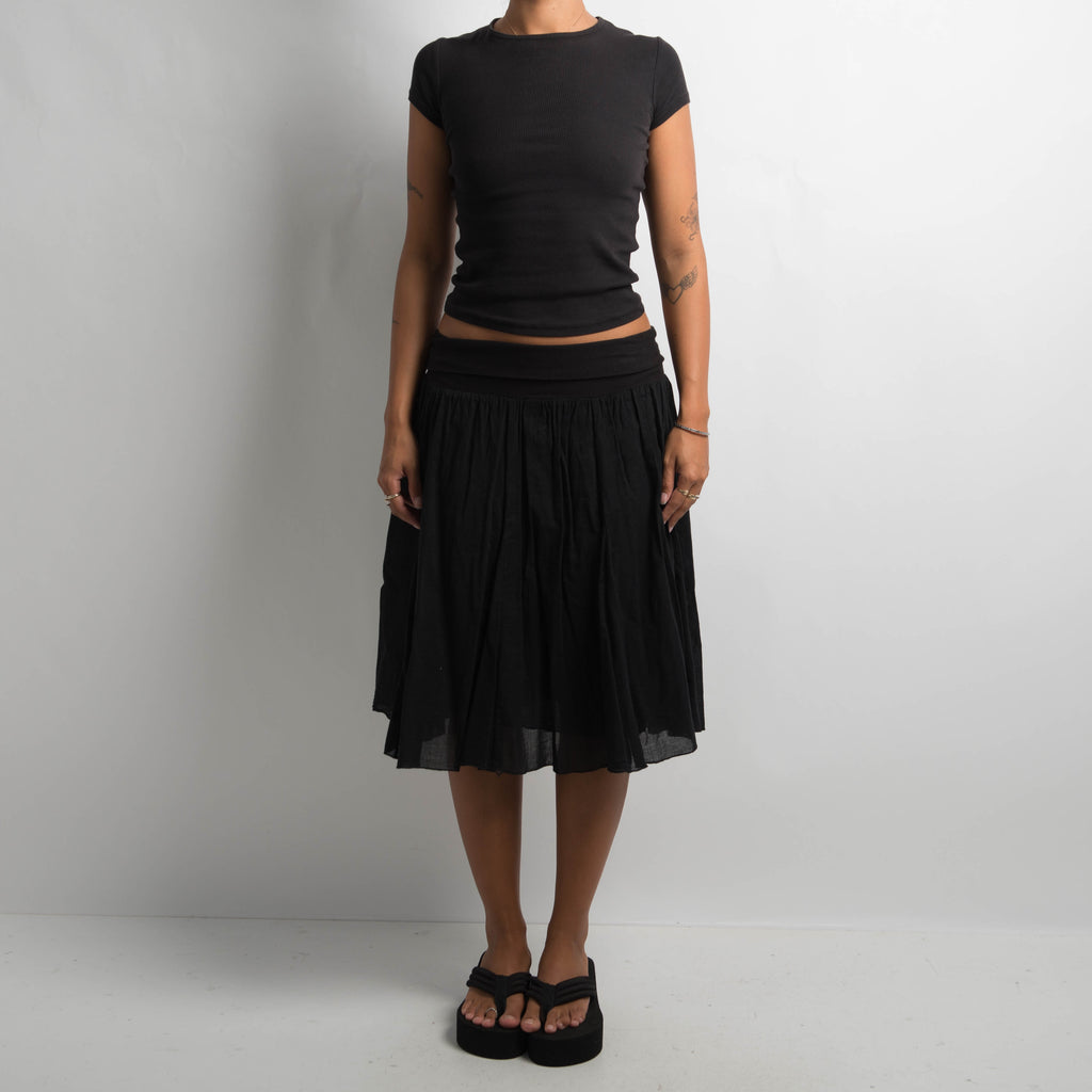 BLACK FOLD OVER SKIRT