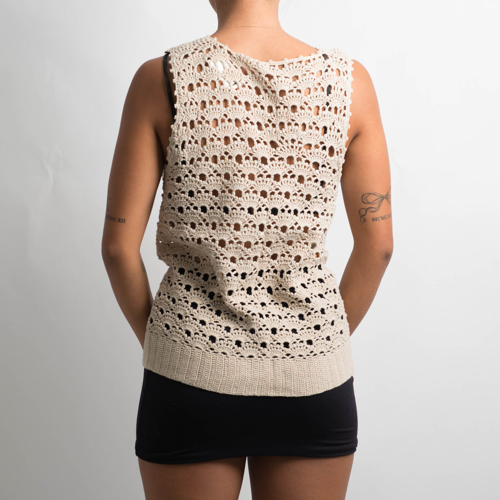 BEIGE CROCHET TOP