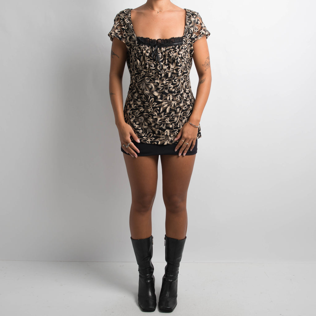 MESH MILKMAID STYLE TOP