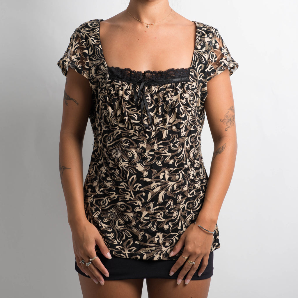 MESH MILKMAID STYLE TOP