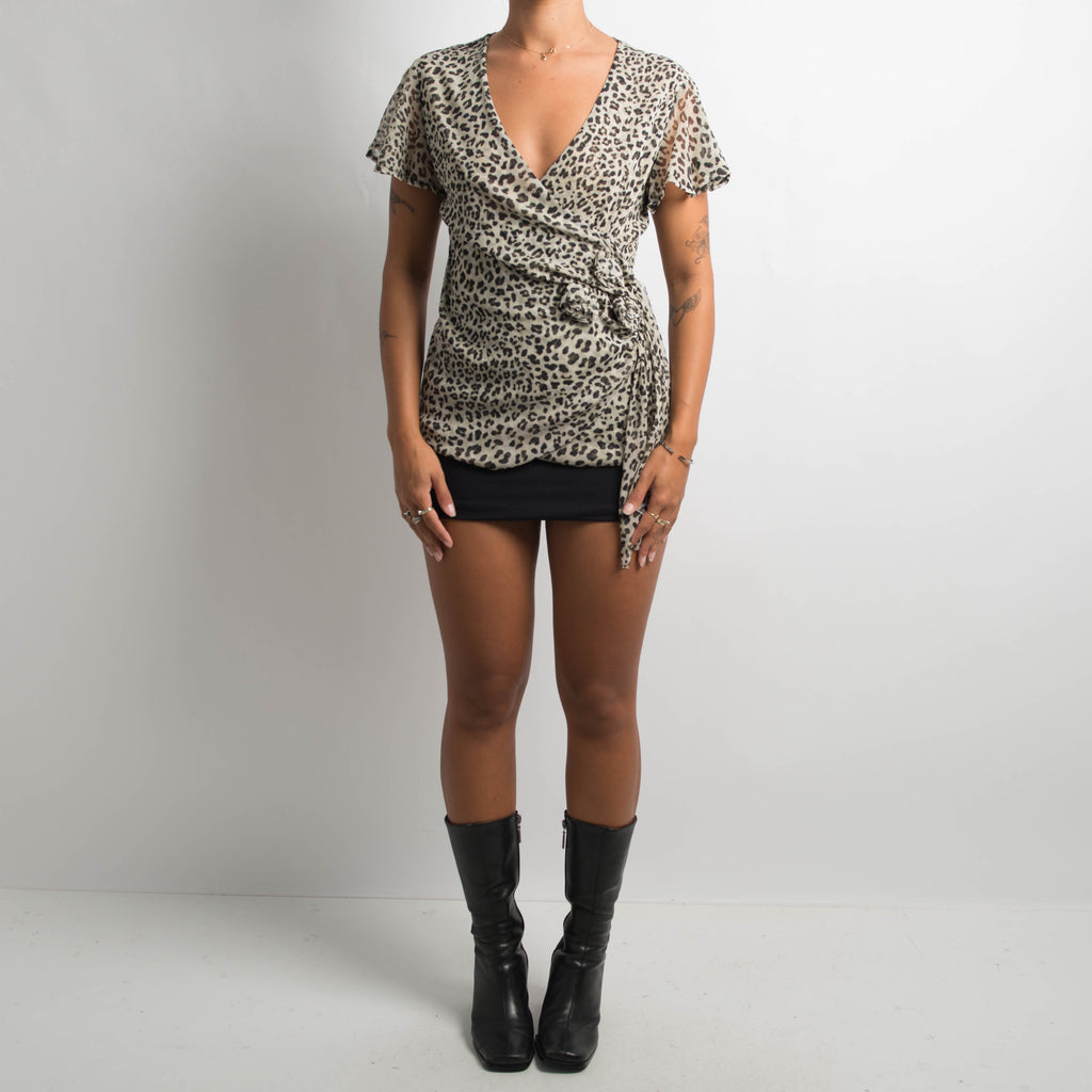 ANIMAL PRINT MESH TOP
