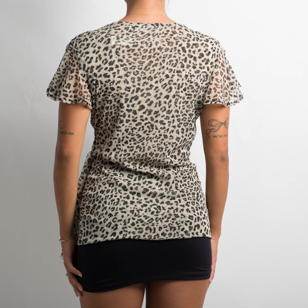 ANIMAL PRINT MESH TOP