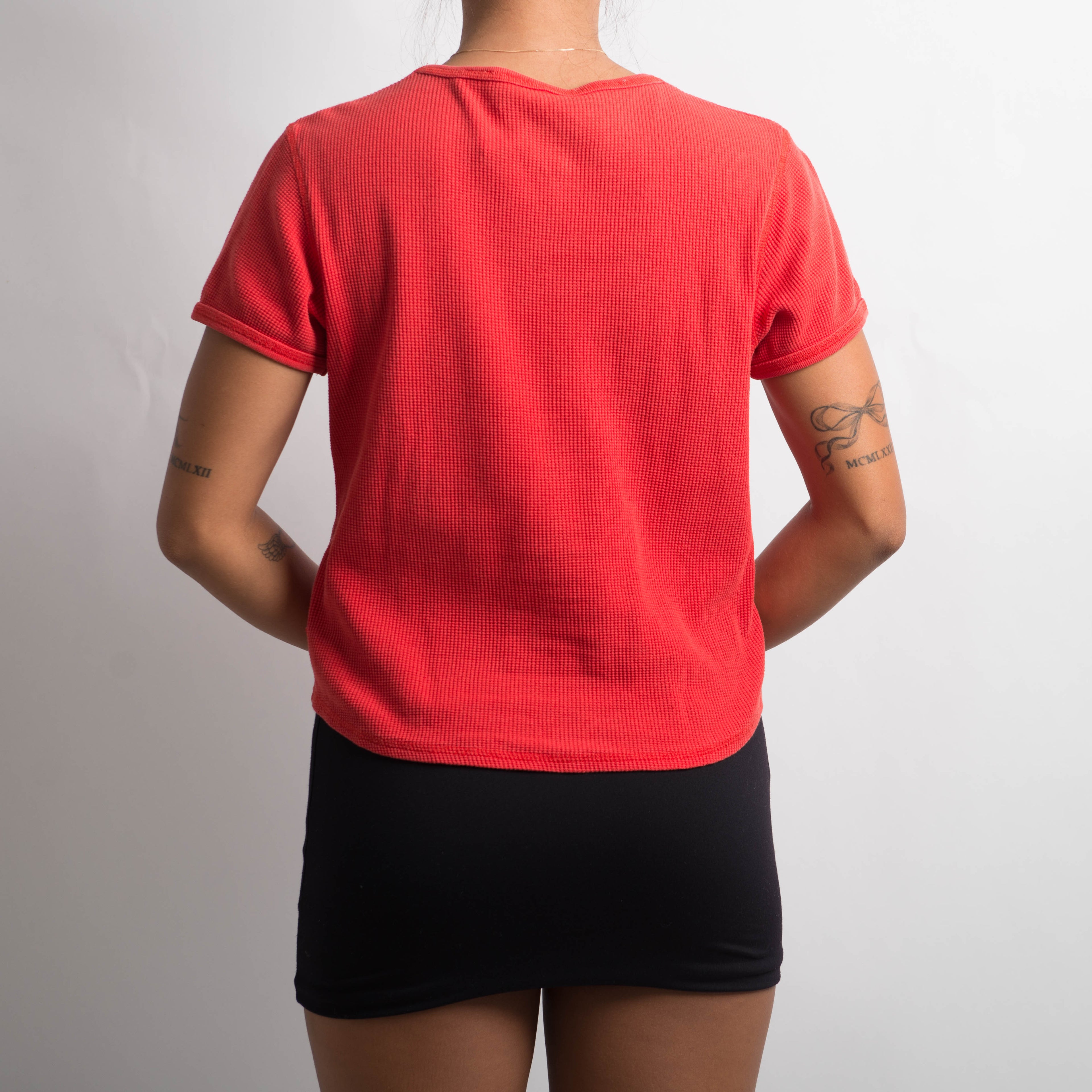 RED TEXTURED TSHIRT