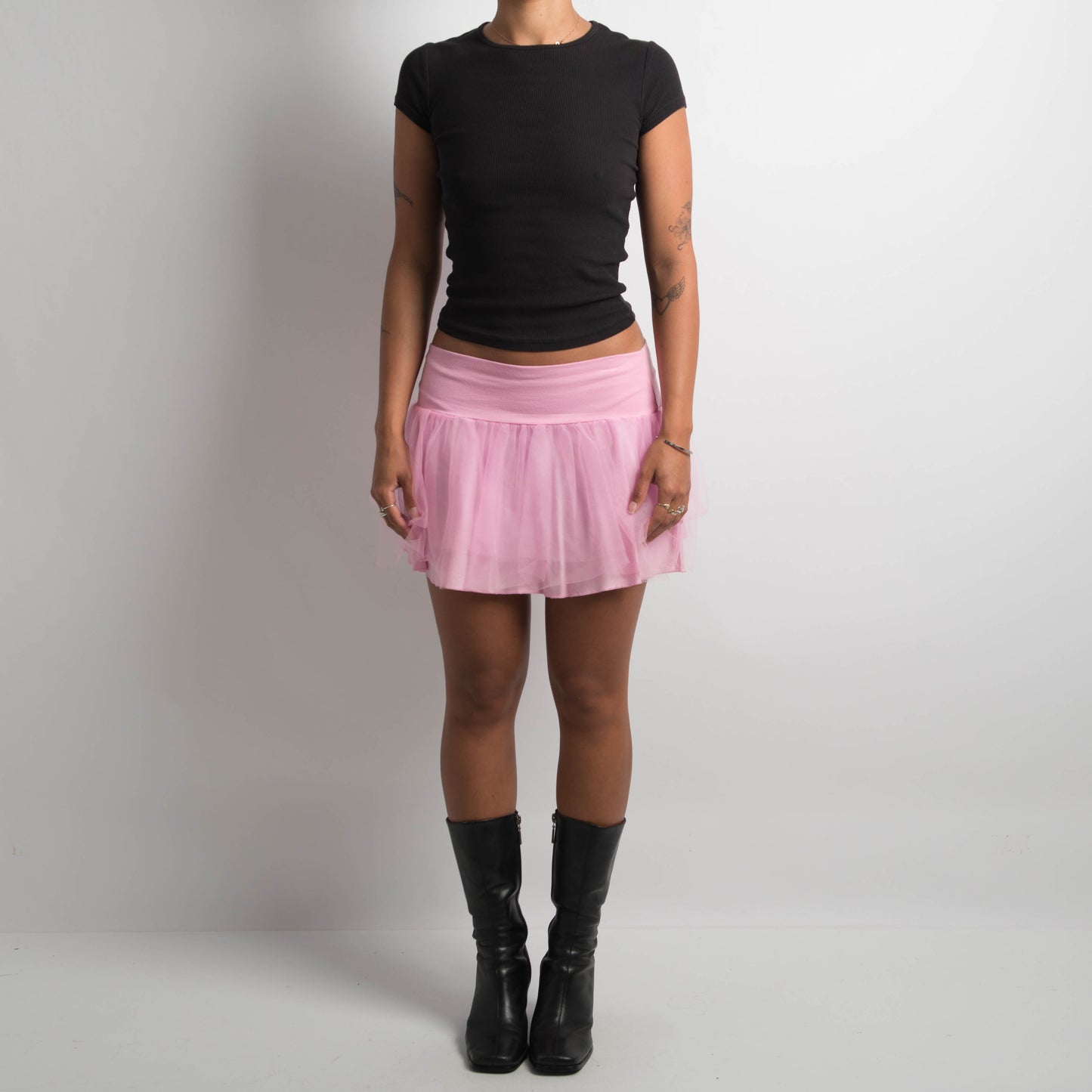 PINK TULLE MINI SKIRT