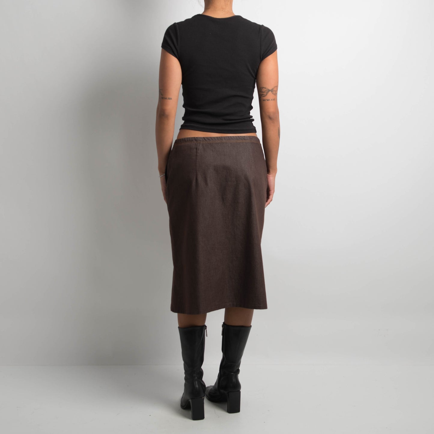 BROWN MIDI SKIRT