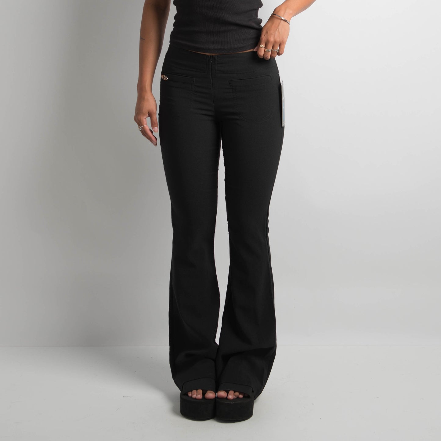 BLACK BOOTCUT TROUSERS