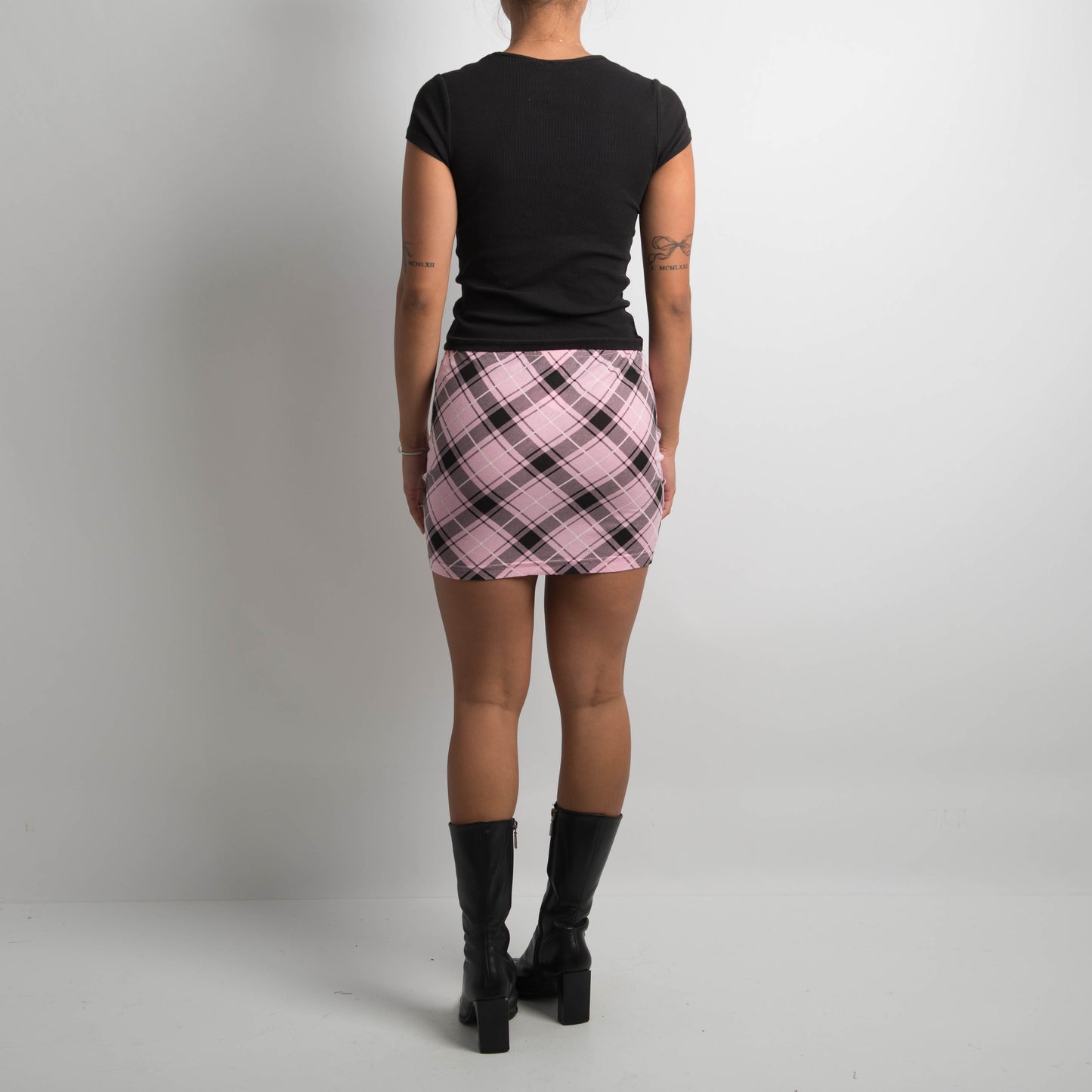 PINK PLAID MINI SKIRT