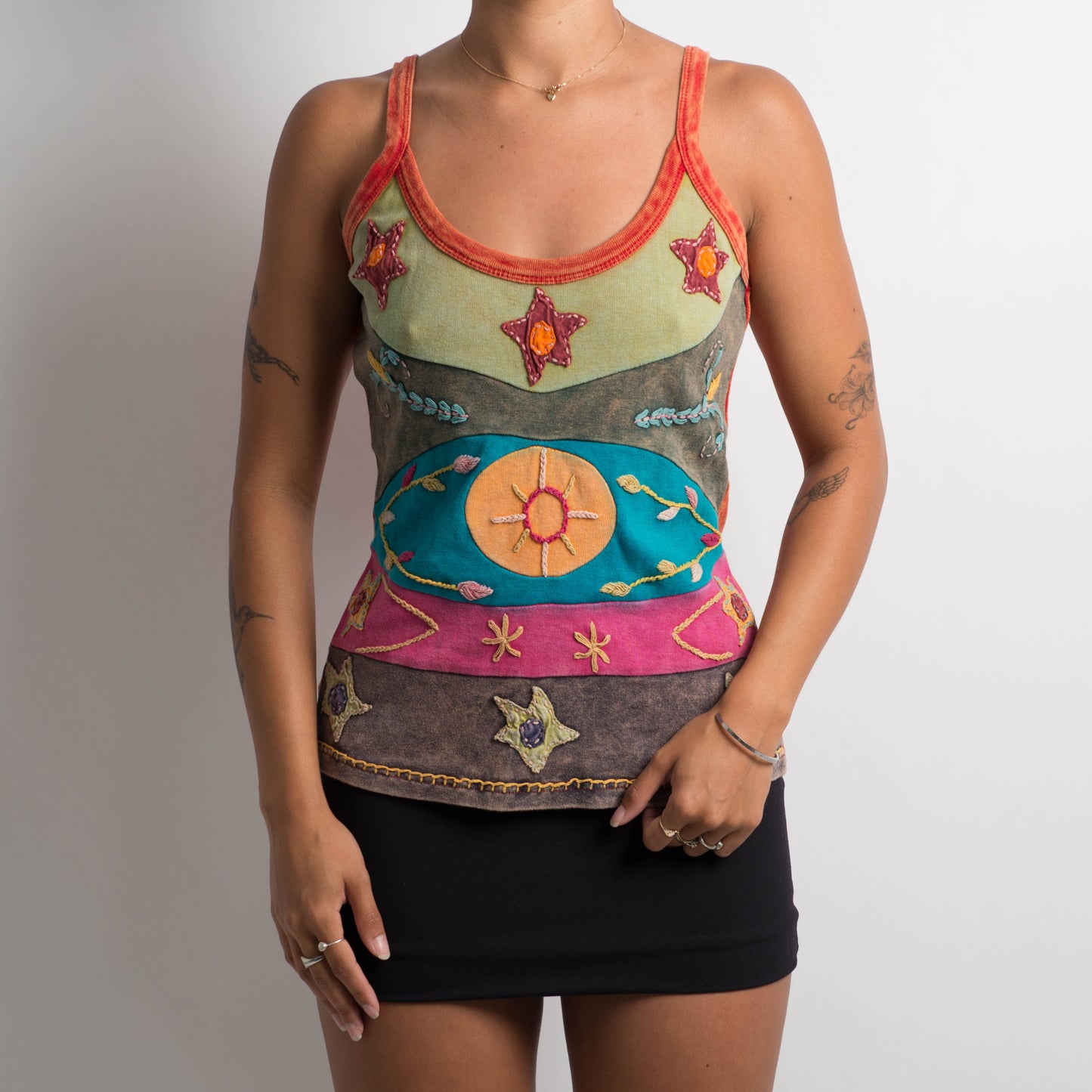 PATCHWORK COTTON TANK TOP