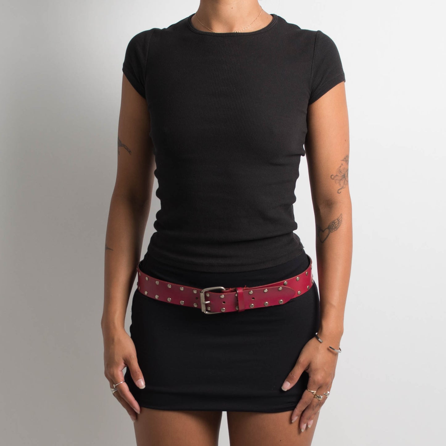 RASPBERRY PINK STUDDED BELT