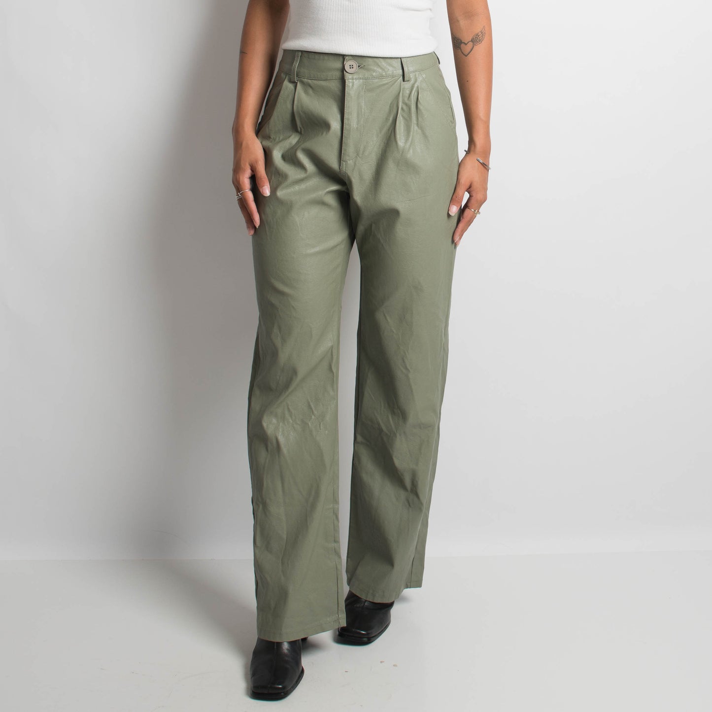 GREEN LEATHER PANTS