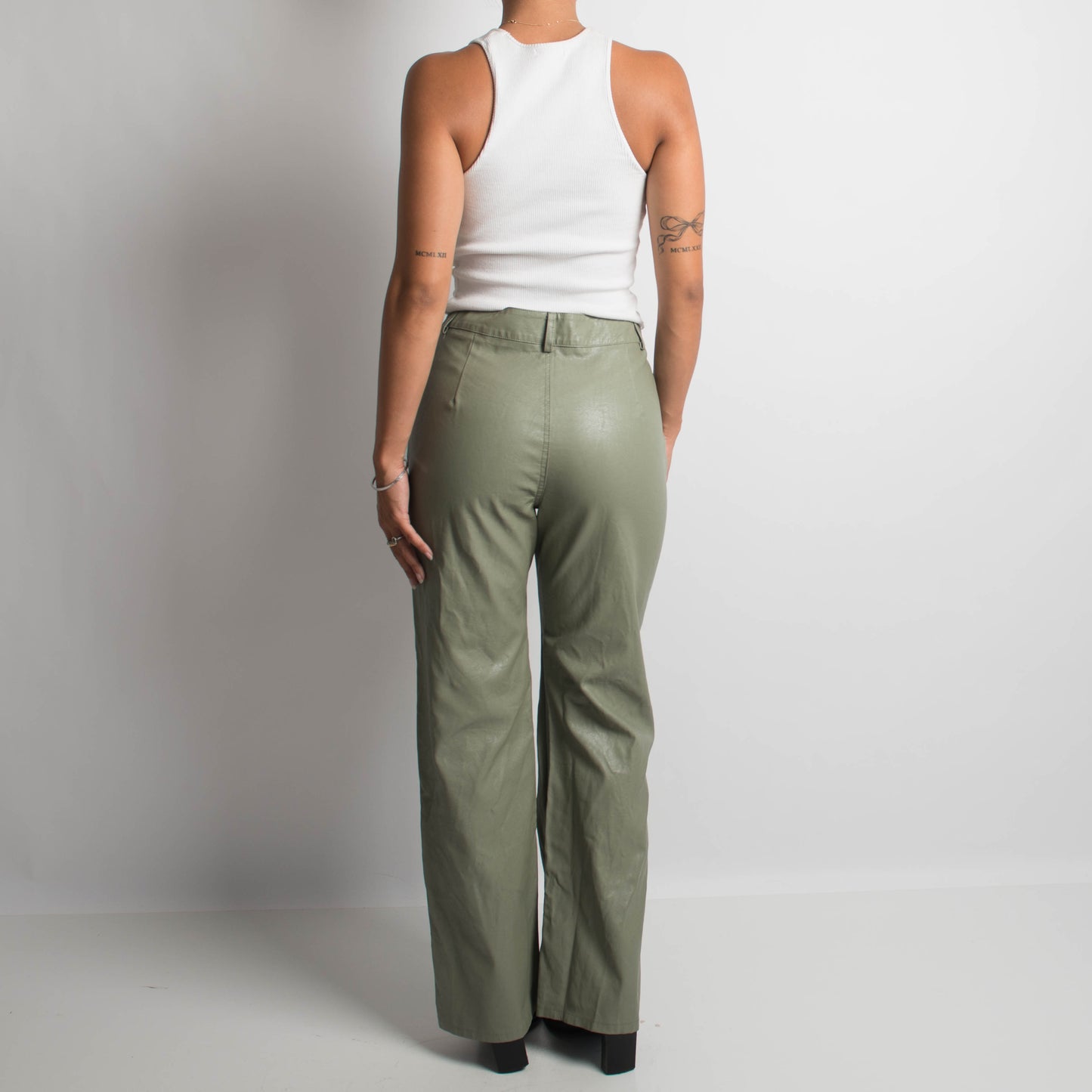 GREEN LEATHER PANTS