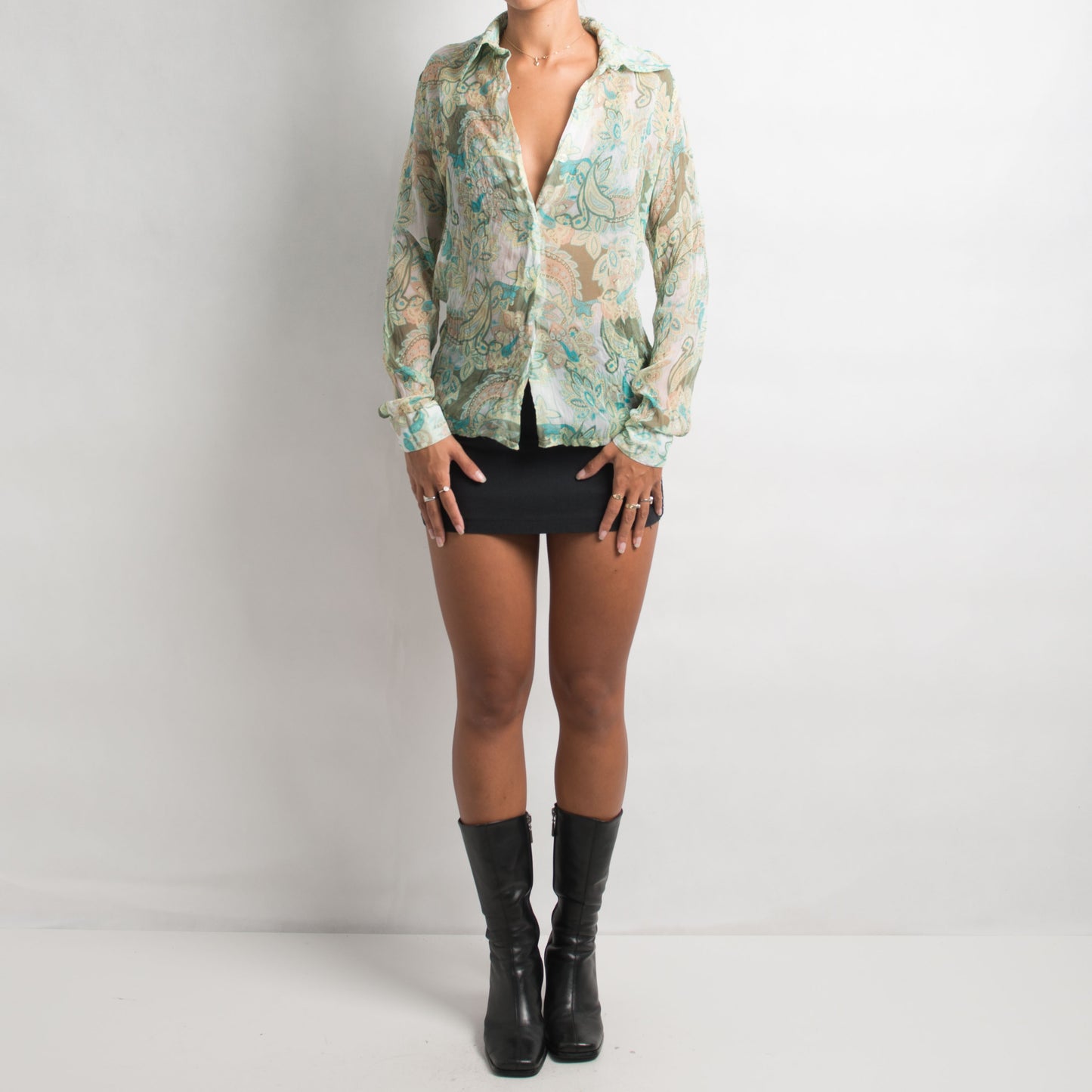 GREEN PAISLEY BLOUSE