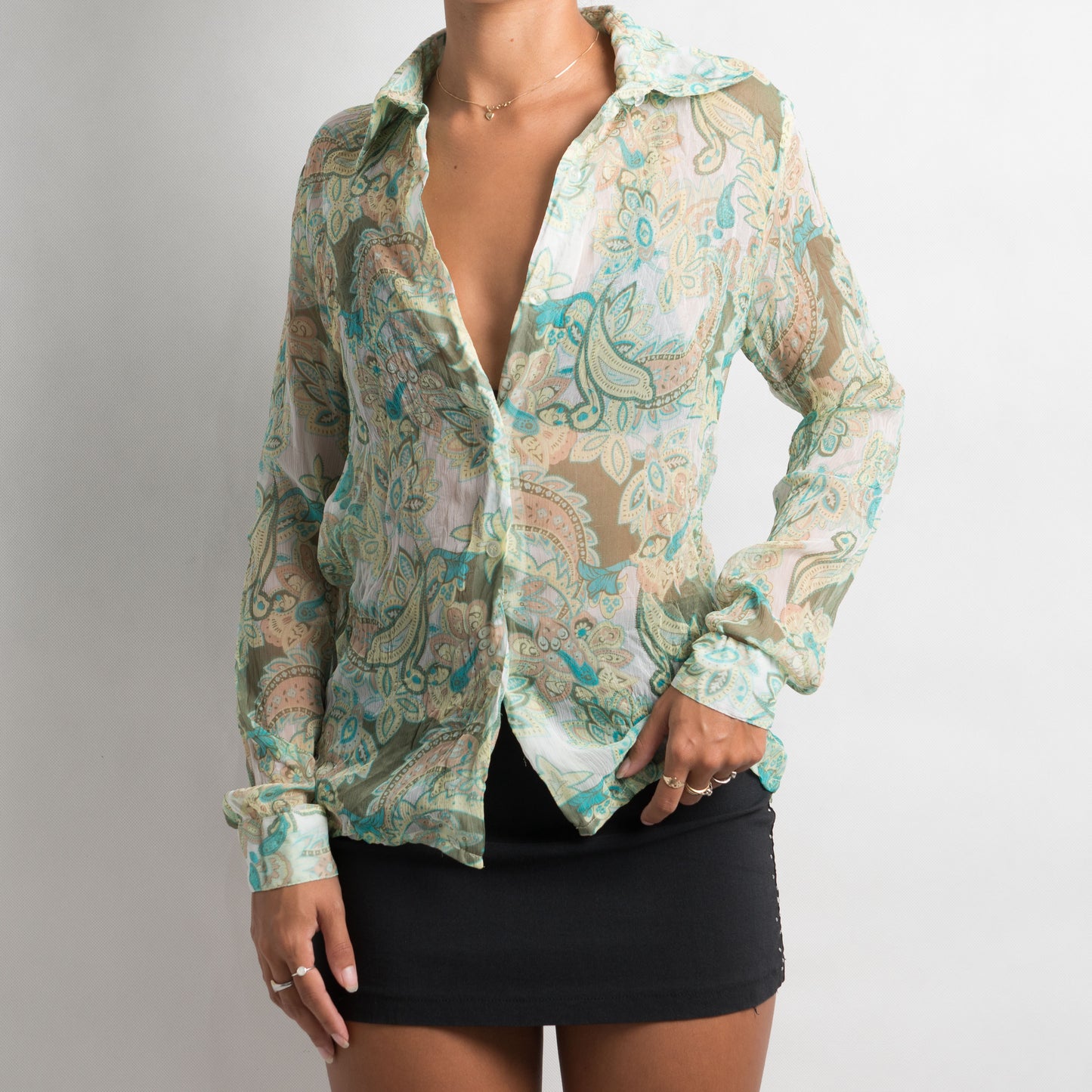 BLOUSE À MOTIF PAISLEY VERT