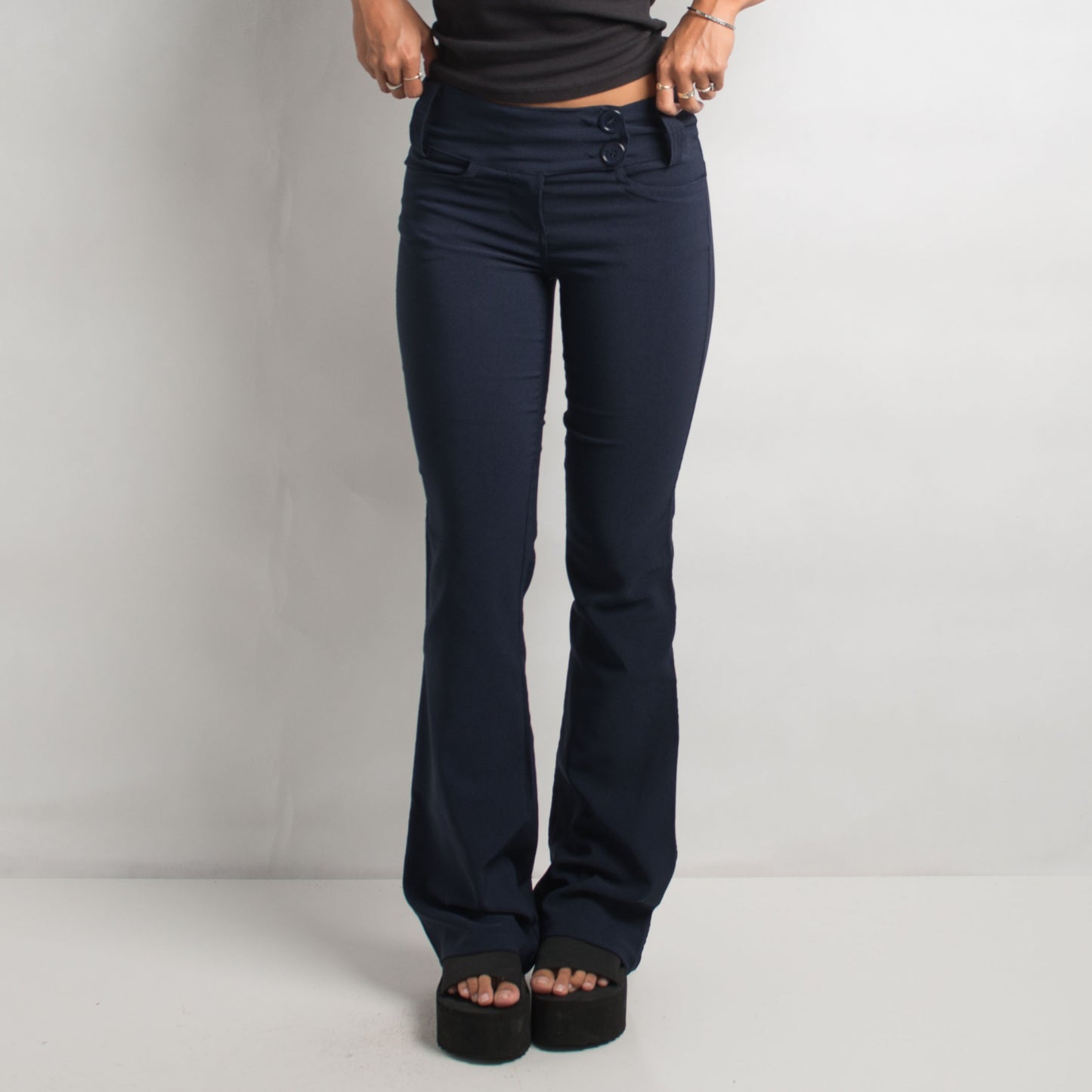 NAVY BOOTCUT PANTS