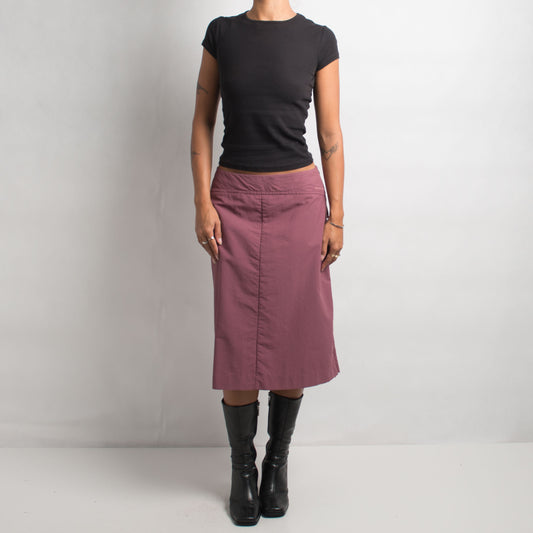 MAUVE NYLON MIDI SKIRT