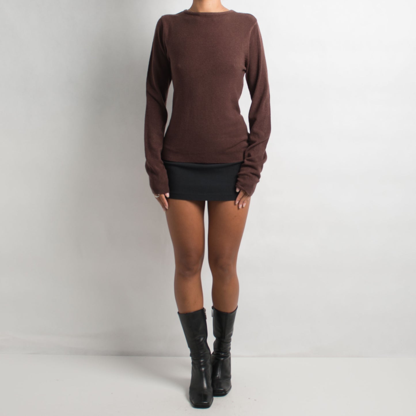 BROWN KNIT LONG SLEEVE