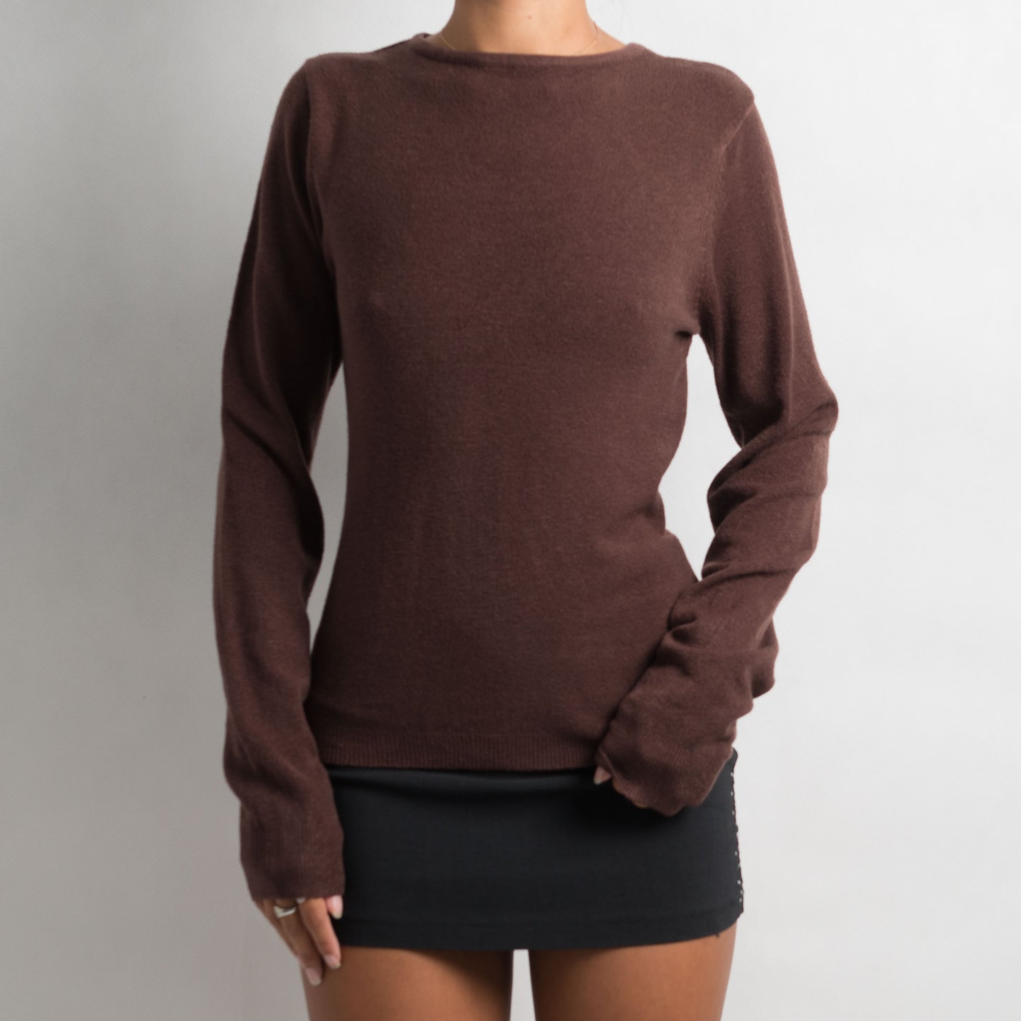 BROWN KNIT LONG SLEEVE