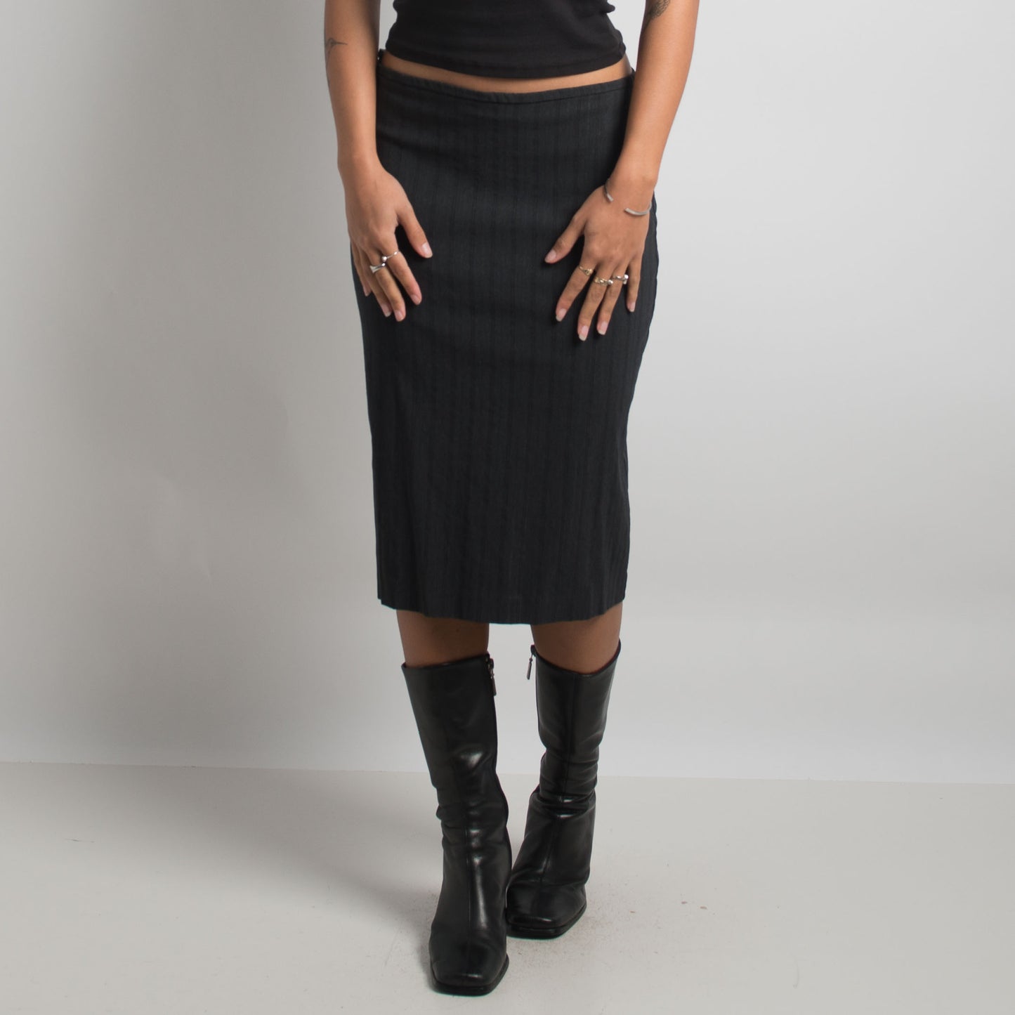 PINSTRIPE MIDI SKIRT