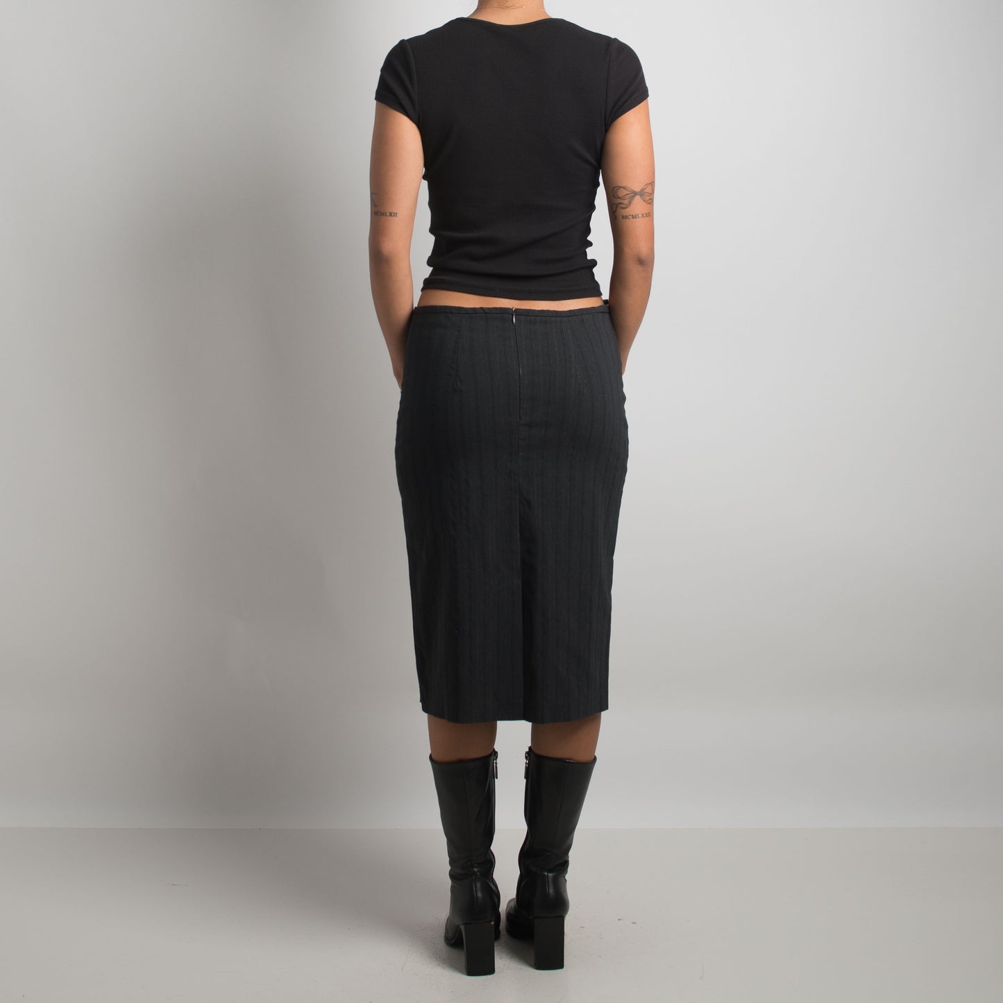 PINSTRIPE MIDI SKIRT