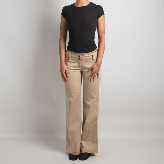 TAN FLARED TROUSERS