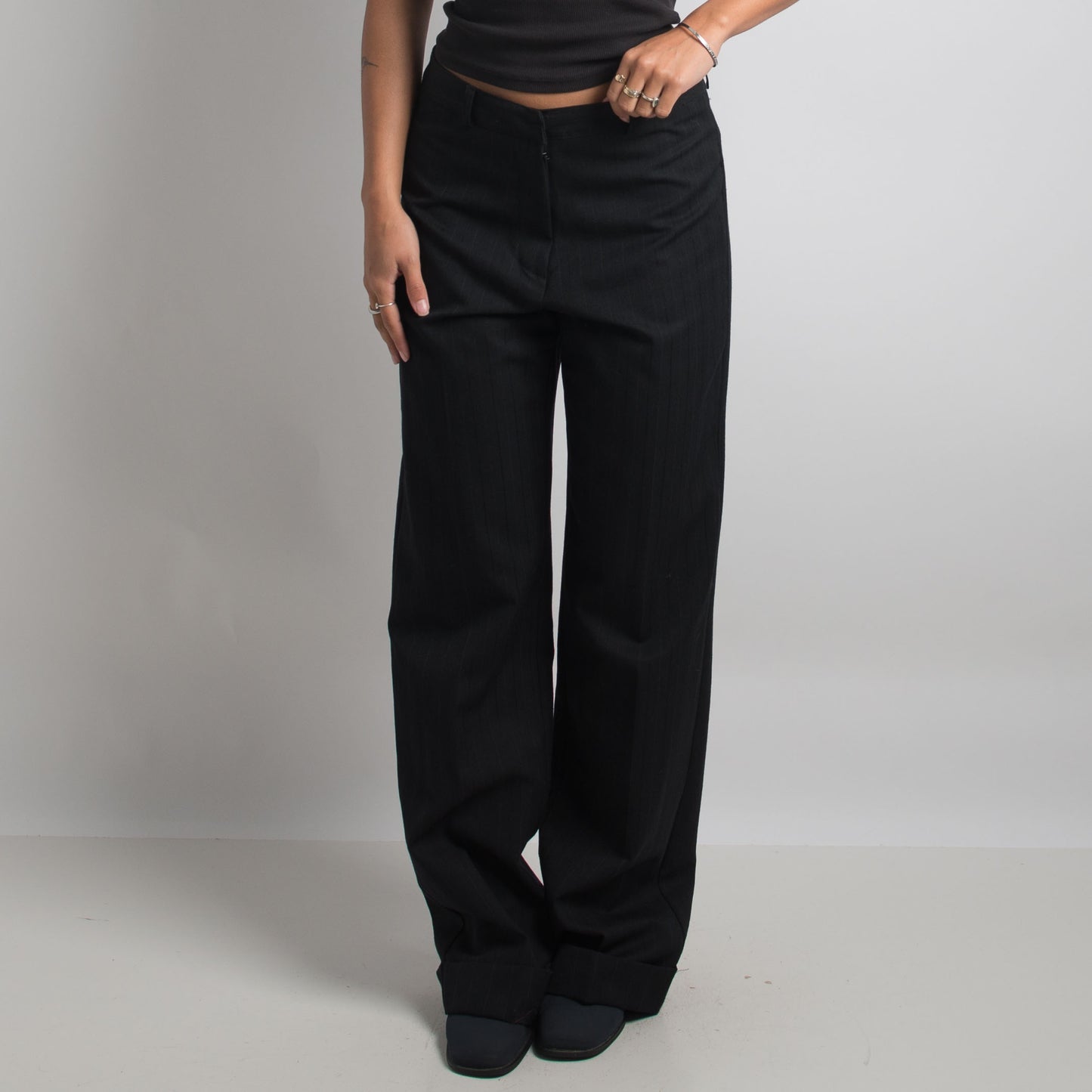 PINSTRIPE WOOL TROUSERS