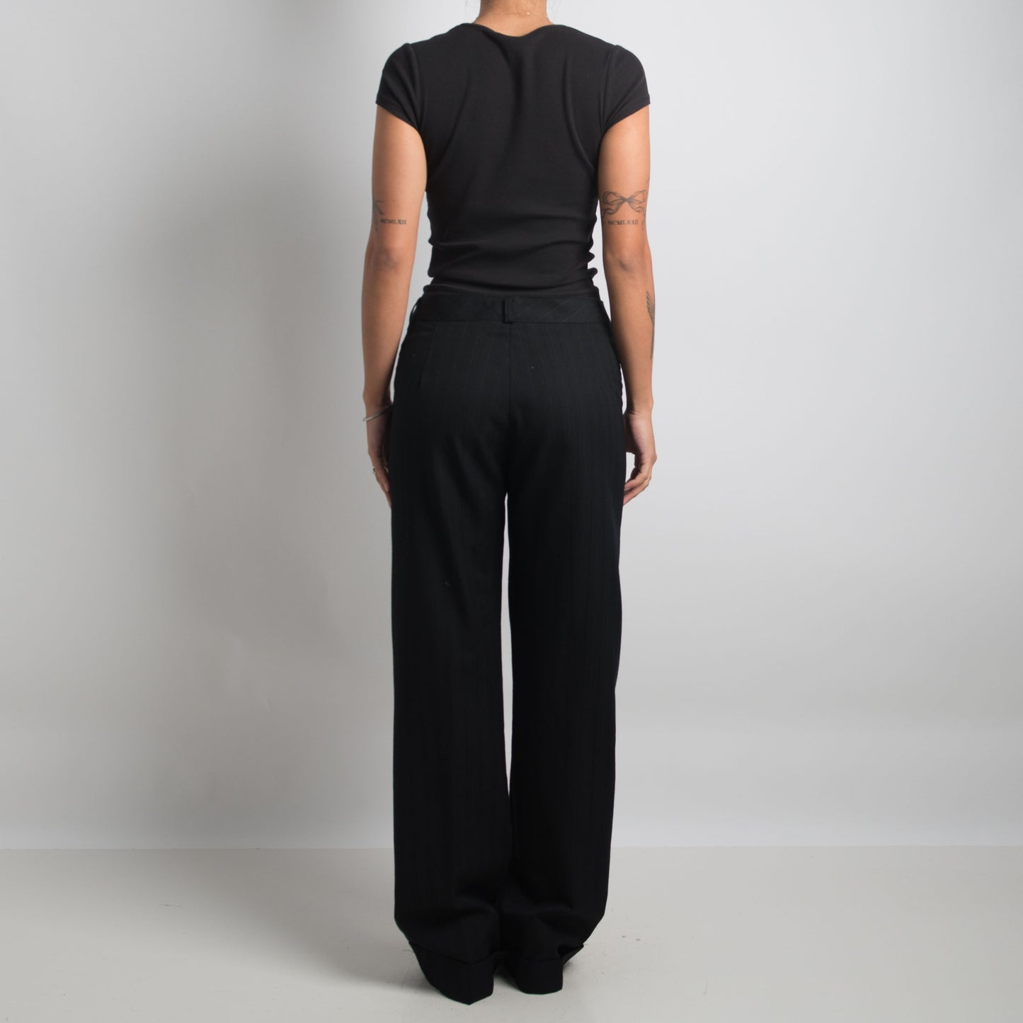 PINSTRIPE WOOL TROUSERS