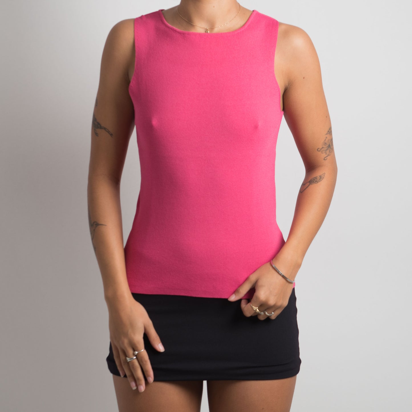 HOT PINK KNIT TANK